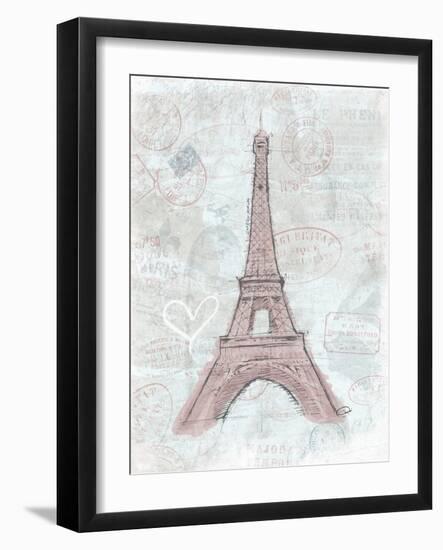 Eiffel Sketch Romantic-OnRei-Framed Art Print