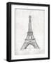 Eiffel Sketch-OnRei-Framed Art Print