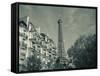 Eiffel Tower and Avenue De Suffren Buildings, Paris, France-Walter Bibikow-Framed Stretched Canvas