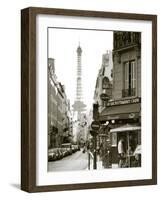 Eiffel Tower and Cafe on Boulevard De La Tour Maubourg, Paris, France-Jon Arnold-Framed Photographic Print