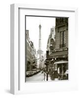 Eiffel Tower and Cafe on Boulevard De La Tour Maubourg, Paris, France-Jon Arnold-Framed Photographic Print