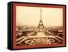 Eiffel Tower and Champ De Mars Seen from Trocadéro Palace, Paris Exposition, 1889-null-Framed Stretched Canvas