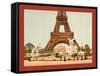 Eiffel Tower and Fountain, Exposition Universal, 1900, Paris, France, Between Ca. 1890 and Ca. 1900-null-Framed Stretched Canvas