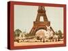 Eiffel Tower and Fountain, Exposition Universal, 1900, Paris, France, Between Ca. 1890 and Ca. 1900-null-Stretched Canvas