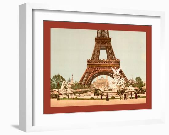 Eiffel Tower and Fountain, Exposition Universal, 1900, Paris, France, Between Ca. 1890 and Ca. 1900-null-Framed Giclee Print