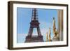 Eiffel Tower and Les Oiseaux Statues-Cora Niele-Framed Photographic Print