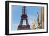 Eiffel Tower and Les Oiseaux Statues-Cora Niele-Framed Photographic Print