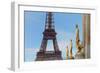 Eiffel Tower and Les Oiseaux Statues-Cora Niele-Framed Photographic Print