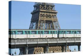 Eiffel Tower and Métro, Paris, France-null-Stretched Canvas