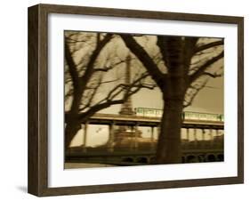 Eiffel Tower and Metro Train on Pont De Bir-Hakeim, Paris, France, Europe-null-Framed Photographic Print