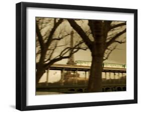 Eiffel Tower and Metro Train on Pont De Bir-Hakeim, Paris, France, Europe-null-Framed Photographic Print