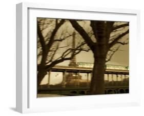 Eiffel Tower and Metro Train on Pont De Bir-Hakeim, Paris, France, Europe-null-Framed Photographic Print