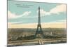 Eiffel Tower and Panoramic View of Paris-null-Mounted Art Print