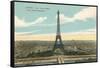 Eiffel Tower and Panoramic View of Paris-null-Framed Stretched Canvas