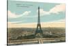 Eiffel Tower and Panoramic View of Paris-null-Stretched Canvas