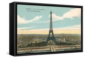 Eiffel Tower and Panoramic View of Paris-null-Framed Stretched Canvas