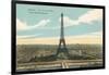 Eiffel Tower and Panoramic View of Paris-null-Framed Art Print