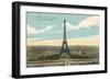 Eiffel Tower and Panoramic View of Paris-null-Framed Art Print