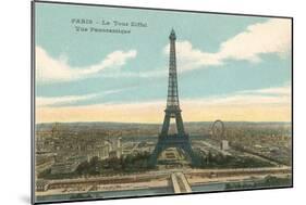 Eiffel Tower and Panoramic View of Paris-null-Mounted Art Print