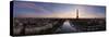 Eiffel Tower and River Seine at dawn, Paris, France, Europe-Panoramic Images-Stretched Canvas
