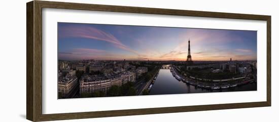 Eiffel Tower and River Seine at dawn, Paris, France, Europe-Panoramic Images-Framed Photographic Print