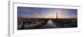 Eiffel Tower and River Seine at dawn, Paris, France, Europe-Panoramic Images-Framed Photographic Print