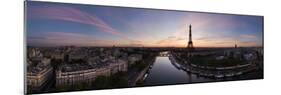 Eiffel Tower and River Seine at dawn, Paris, France, Europe-Panoramic Images-Mounted Photographic Print