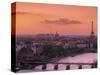 Eiffel Tower and River Seine, Paris, France-Walter Bibikow-Stretched Canvas