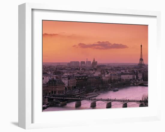 Eiffel Tower and River Seine, Paris, France-Walter Bibikow-Framed Photographic Print