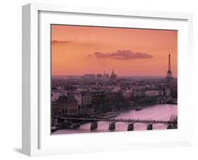 Eiffel Tower and River Seine, Paris, France-Walter Bibikow-Framed Photographic Print