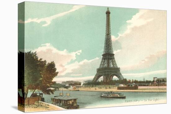 Eiffel Tower and Seine, Paris, France-null-Stretched Canvas