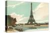 Eiffel Tower and Seine, Paris, France-null-Stretched Canvas