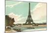 Eiffel Tower and Seine, Paris, France-null-Mounted Art Print