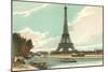 Eiffel Tower and Seine, Paris, France-null-Mounted Art Print