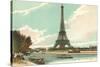 Eiffel Tower and Seine, Paris, France-null-Stretched Canvas