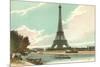 Eiffel Tower and Seine, Paris, France-null-Mounted Art Print