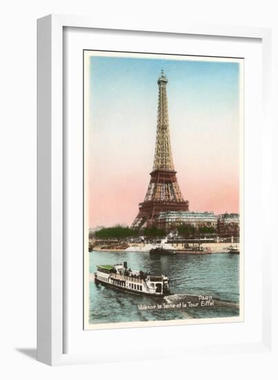 Eiffel Tower and Seine, Paris-null-Framed Art Print