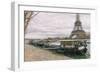 Eiffel Tower and Seine Qauy Paris-Cora Niele-Framed Photographic Print