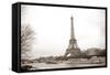 Eiffel Tower and Seine River in Paris-TEA-Framed Stretched Canvas