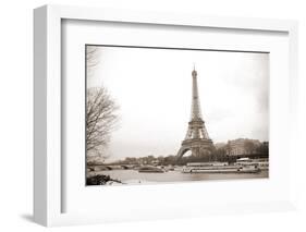 Eiffel Tower and Seine River in Paris-TEA-Framed Photographic Print