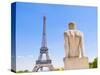Eiffel Tower and Statue Outside Trocadero-John Harper-Stretched Canvas