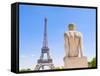 Eiffel Tower and Statue Outside Trocadero-John Harper-Framed Stretched Canvas