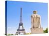 Eiffel Tower and Statue Outside Trocadero-John Harper-Stretched Canvas