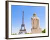 Eiffel Tower and Statue Outside Trocadero-John Harper-Framed Photographic Print