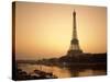 Eiffel Tower and the Seine River at Dawn, Paris, France-Steve Vidler-Stretched Canvas