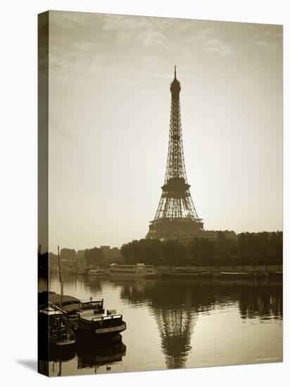 Eiffel Tower and the Seine River at Dawn, Paris, France-Steve Vidler-Stretched Canvas