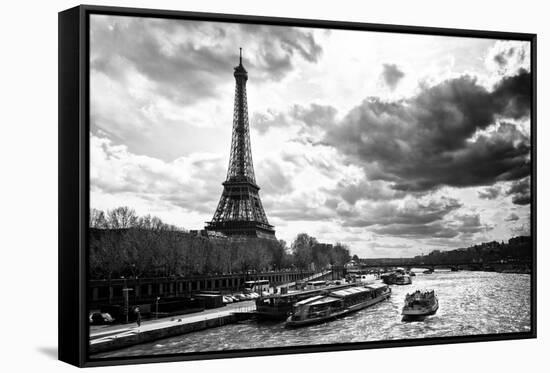 Eiffel Tower and the Seine River - Paris - France-Philippe Hugonnard-Framed Stretched Canvas