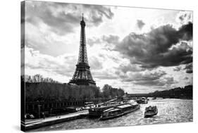 Eiffel Tower and the Seine River - Paris - France-Philippe Hugonnard-Stretched Canvas