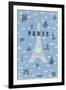 Eiffel Tower and Various Paris Motifs-null-Framed Art Print