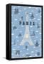 Eiffel Tower and Various Paris Motifs-null-Framed Stretched Canvas